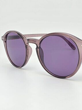 Izipizi #D Crystal Black Frame SUN +0 Purple Lens Pantos Sunglasses Taiwan 48mm